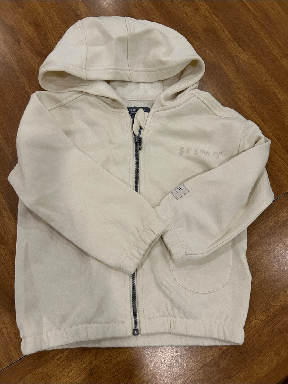 Kids Cream Hooded Zip-Up Sweatshirt - Unbranded